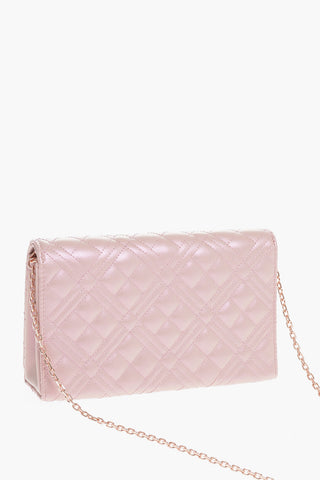 LOVE Metallic Effect Quilted Faux Leather Crossbody Bag