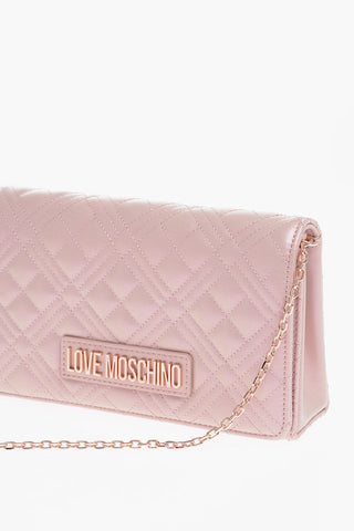LOVE Metallic Effect Quilted Faux Leather Crossbody Bag