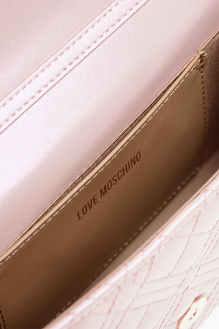 LOVE Metallic Effect Quilted Faux Leather Crossbody Bag