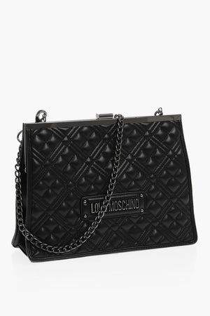 LOVE Borsa a Tracolla in Ecopelle Trapuntata con Logo Tono su Tono