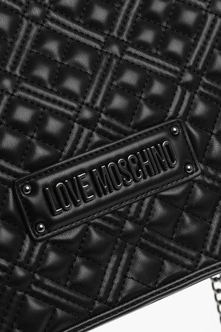 LOVE Borsa a Tracolla in Ecopelle Trapuntata con Logo Tono su Tono