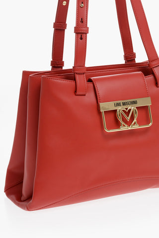 LOVE 3-Compartment Faux Leather Tote Bag