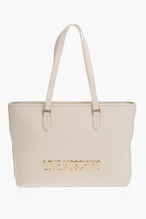 LOVE Tote Bag aus Eco-Leder mit großem, geprägtem goldfarbenen Logo