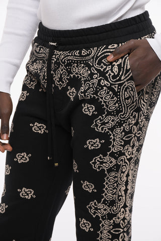 Paisley Print Cotton Joggers