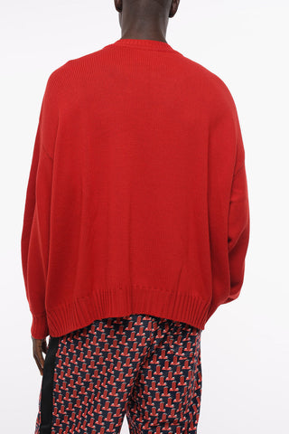 Wool Blend Oversive Crew-neck Pullover