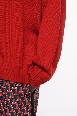 Wool Blend Oversive Crew-neck Pullover