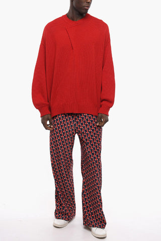 Wool Blend Oversive Crew-neck Pullover