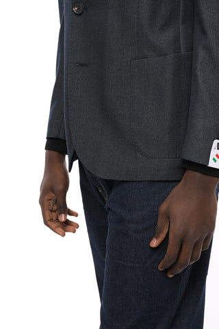 Blazer Sfoderato Monopetto con Effetto Denim