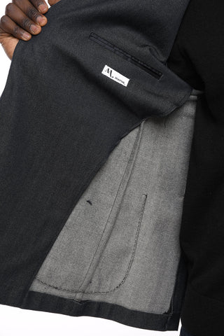 Blazer Sfoderato Monopetto con Effetto Denim