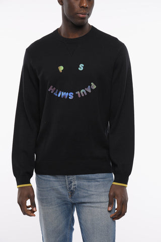 PS Crew Neck HAPPY Wool and Cotton Sweater