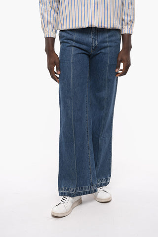 Flush Pocket Wide Leg Cotton Denims 30cm