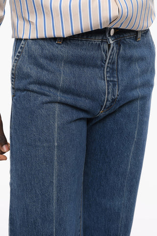 Flush Pocket Wide Leg Cotton Denims 30cm