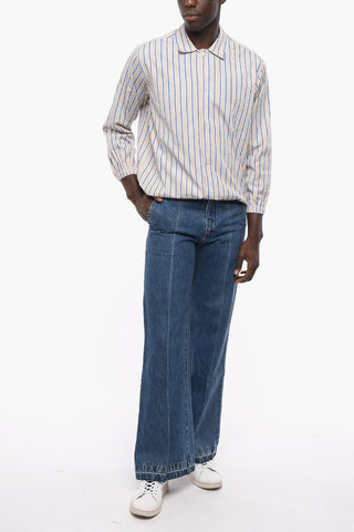 Flush Pocket Wide Leg Cotton Denims 30cm