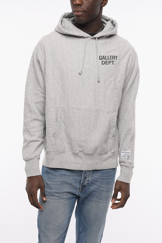 Solid Color Hoodie with Printed Logo