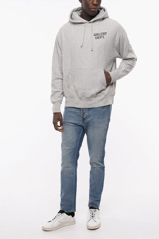 Solid Color Hoodie with Printed Logo