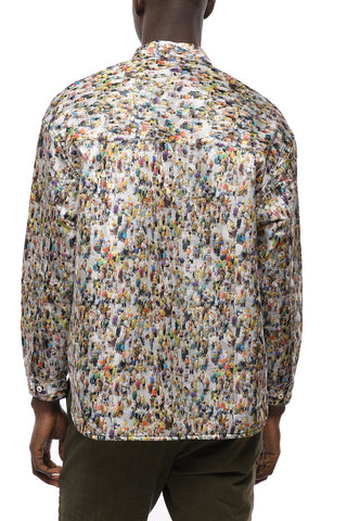 Overshirt ANGELINO In Lana Stampata All-Over
