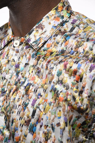 Overshirt ANGELINO In Lana Stampata All-Over