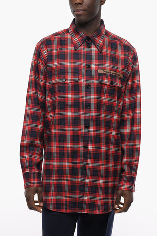 Tartan Patterned Wool Flannel Shirt