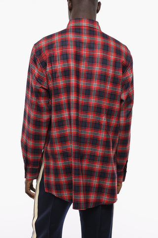 Tartan Patterned Wool Flannel Shirt