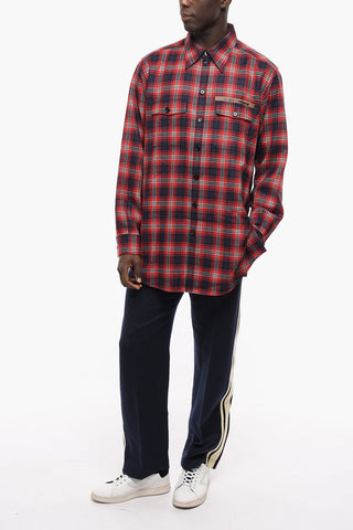 Tartan Patterned Wool Flannel Shirt