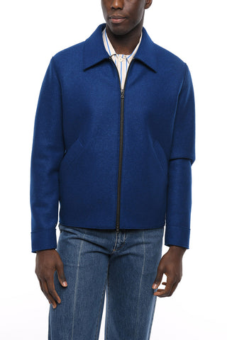 Cappotto in Lana Pressata con Chiusura a Zip