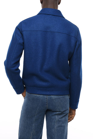 Cappotto in Lana Pressata con Chiusura a Zip
