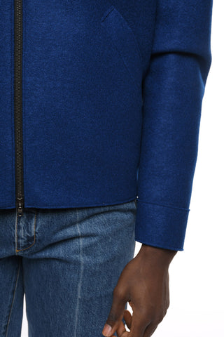 Cappotto in Lana Pressata con Chiusura a Zip