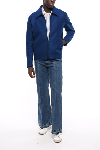 Cappotto in Lana Pressata con Chiusura a Zip