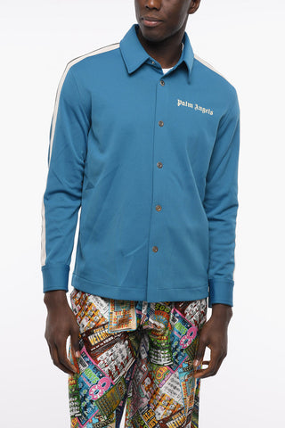 Contrasting Side Bands Track Shirt with Logo