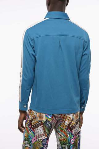 Contrasting Side Bands Track Shirt with Logo