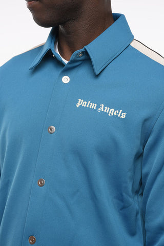 Contrasting Side Bands Track Shirt with Logo