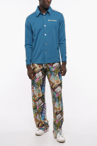 Contrasting Side Bands Track Shirt with Logo