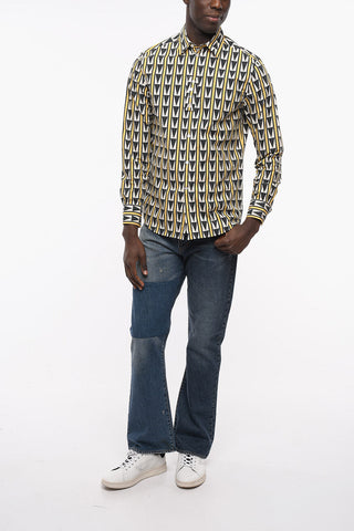 Geometric Patterned Poplin Cotton Shirt