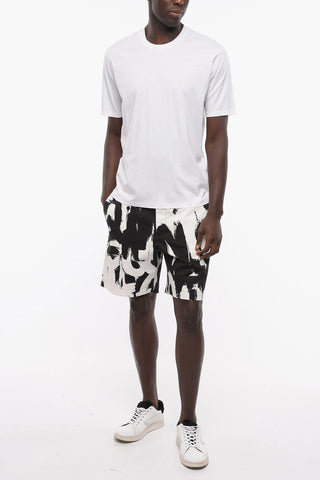 T-shirt Girocollo a Tinta Unita in Cotone