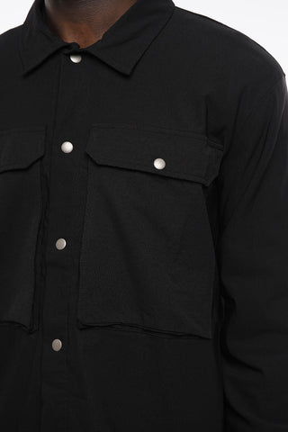 Overshirt Utility con Bottoni Automatici