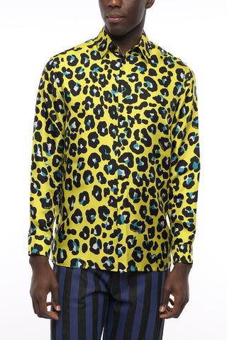 Silk Shirt with Leopard Print