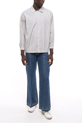 Hairline Striped Spread Collar Shirt