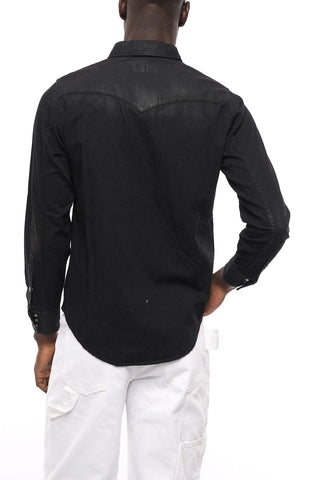 Snap Buttons Coated Cotton Western Shirt