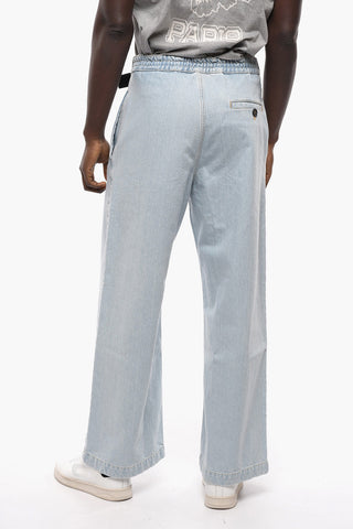 Welt Pockets Wide Leg Jeans with Snap Buckle 30cm