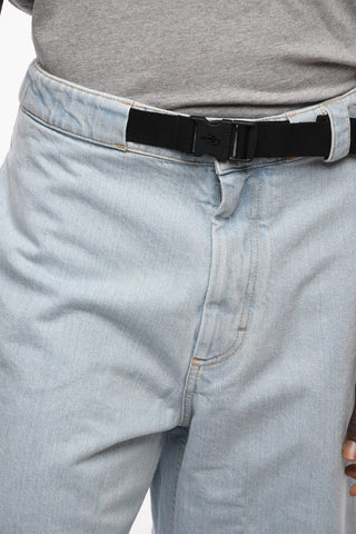 Welt Pockets Wide Leg Jeans with Snap Buckle 30cm