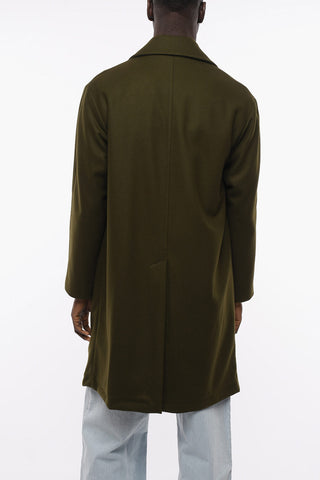 Unlined Single-Breasted Coat with Patch Pockets