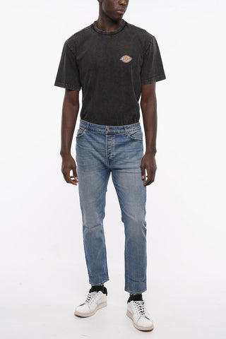 Jeans DRAKE Con Bottone Logato e Cuciture a Vista 17cm