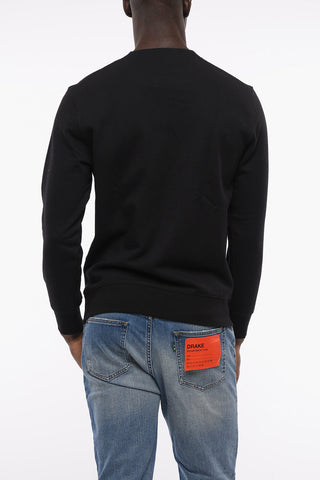 Felpa Girocollo in Cotone con Logo Ricamato
