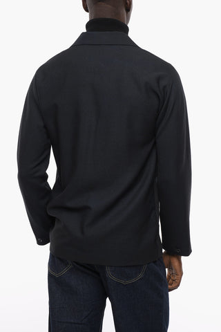 Wool No Vent Notch Lapel 1-Button Blazer