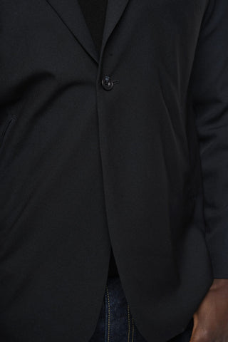 Wool No Vent Notch Lapel 1-Button Blazer