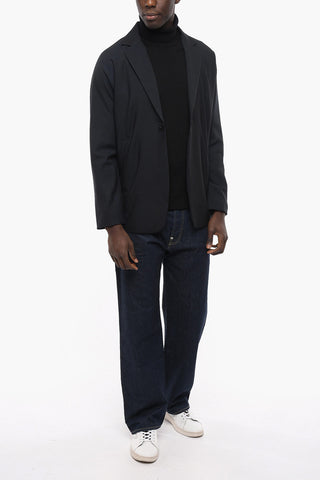 Wool No Vent Notch Lapel 1-Button Blazer