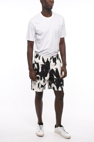 Two Tone SKETCH Cotton Shorts with Flush Pockets