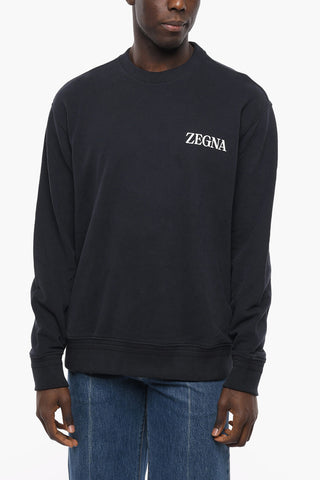 USE THE EXISTING Crew Neck Cotton Sweatshirt with Printed Logo