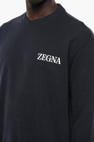 USE THE EXISTING Crew Neck Cotton Sweatshirt with Printed Logo