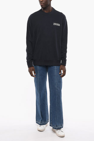 USE THE EXISTING Crew Neck Cotton Sweatshirt with Printed Logo